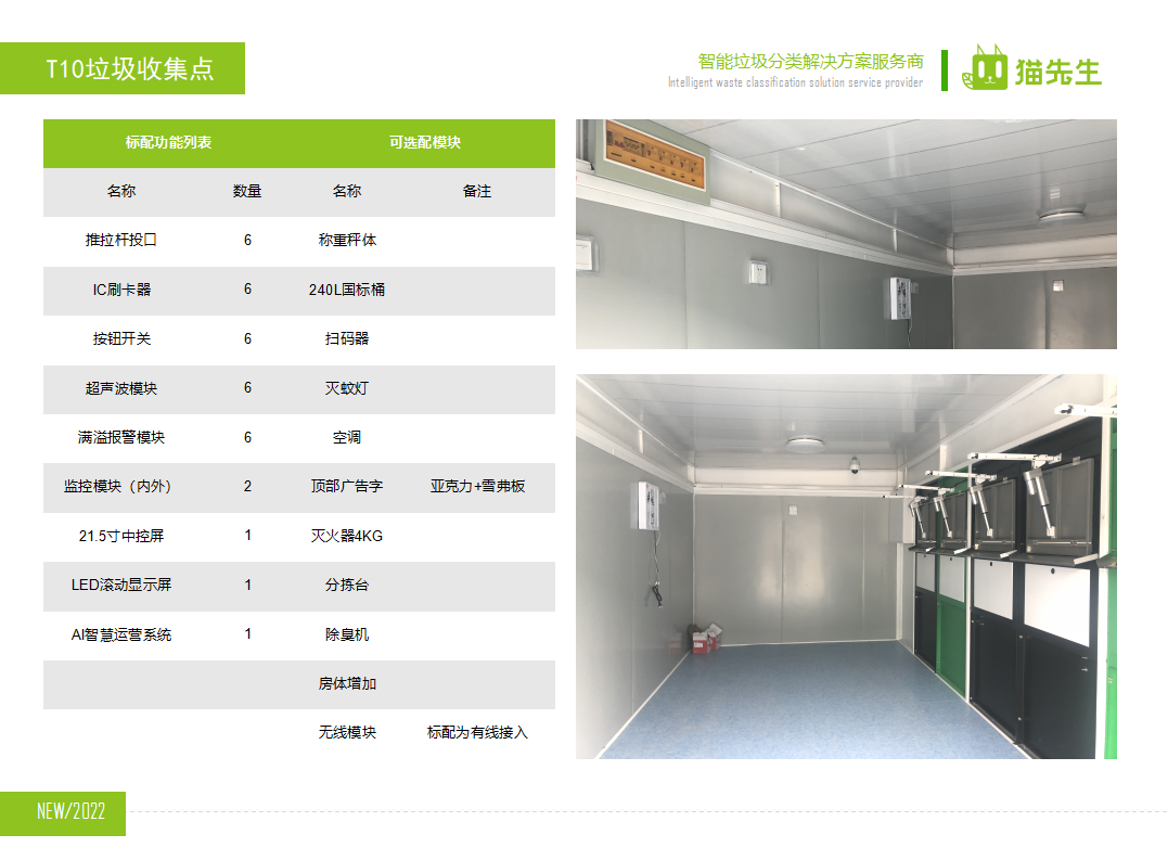 貓先生智能垃圾分類房，定時(shí)定點(diǎn)垃圾收集站 ，垃圾房功能配置
